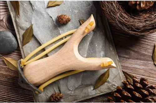 Vista 4 de Juguete de catapulta de madera para principiantes, juguete de catapulta de entrenamiento de habilidades de caza al aire libre, utilizado
