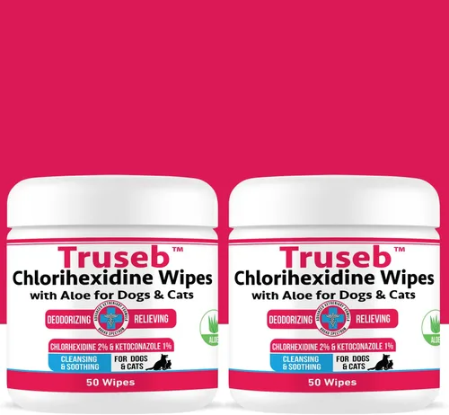 Vista 13 de Truseb - Champú tópico de ketoconazol y clorhexidina para perros, gatos y caballos agradablemente perfumado con un aroma a melón de pepino con aloe