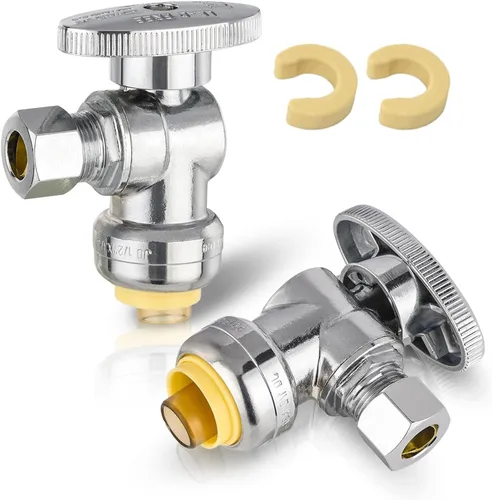 Vista 21 de 10 piezas EFIELD 1/4 "OD Comp X 1/2" Barb Crimpado Pex ángulo válvula
