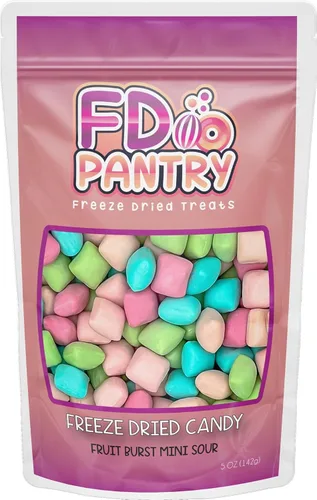 Vista 14 de Paquete variado de dulces liofilizados, Fruit Burst, 5 onzas (paquete de 4), Original, All Pinks, All Reds, Sour, combo surtido, bolsa de regalo