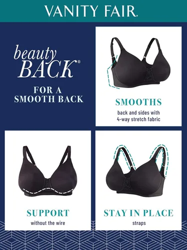 Vista 4 de Vanity Fair Women's Full Figure Beauty Back Smoothing Bra, 4-Way Stretch Fabric, Lightly Lined Cups Up to H