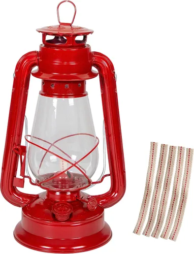 Vista 12 de Stansport Hurricane Lantern – Classic Metal Kerosene Oil Lamp with Glass Globe and Adjustable Wick – Portable Emergency Lighting & Decorative