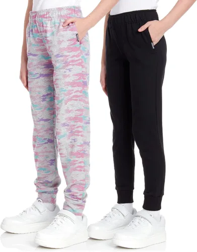 RBX Pantalones deportivos para niña - Paquete de 2 pantalones deportivos de forro polar (tamaño 4-16)