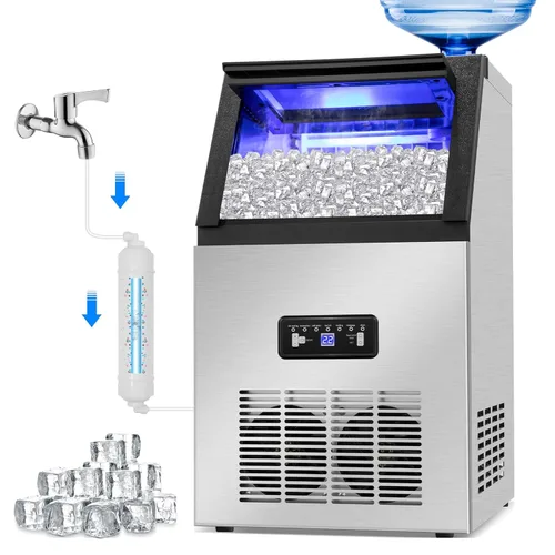 Vista 9 de Nugget Ice Makers - Máquina de hielo de pellets masticables suaves con función de limpieza automática, modo de mezcla de hielo/agua/agua helada, 62
