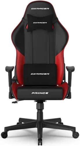 Vista 13 de DXRacer Prince Series L - Silla de computadora reclinable, ergonómica y cómoda con reposabrazos 2D, base de asiento en forma de ala y almohada