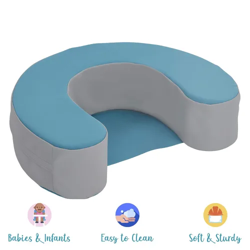 Vista 2 de Factory Direct Partners 10423-TLGY SoftScape - Anillo de apoyo para bebés y bebés, asiento de piso de espuma suave acolchado con parte inferior