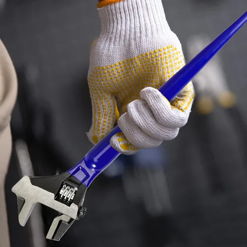 Vista 6 de PINGEUI 2 llaves espud de 16 pulgadas, llave ajustable forjada resistente, construcción marcada a escala métrica con cabeza de martillo y función