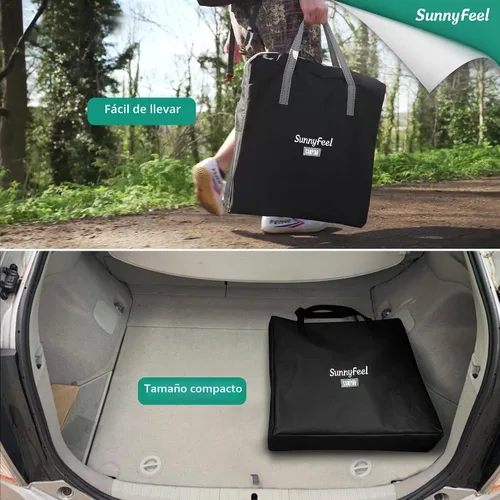 Vista 4 de SUNNYFEEL Silla de Camping para Directores, Silla Plegable Portátil de Gran Tamaño, Resistente, con Mesa Lateral y Bolsillo para Playa, Pesca negro