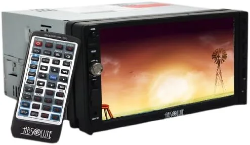 Absolute DD-3000ABT Receptor reproductor de DVD multimedia de doble DIN de 7 pulgadas con pantalla táctil y panel frontal desmontable Bluetooth