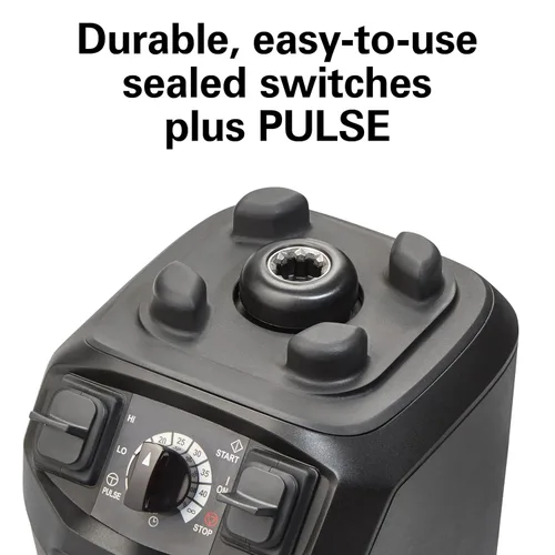 Vista 4 de Hamilton Beach Commercial HBH455 Tango High-Performance Blender, 2.4 Horsepower, 48 Ounce Capacity, Adjustable Timer, BPA-Free Stackable