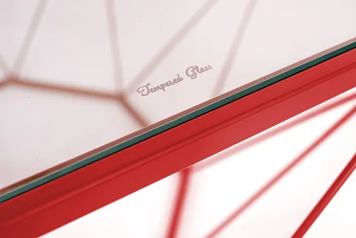 Vista 6 de LeisureMod Malibu - Mesa de centro octágono de 31 pulgadas, moderna mesa de cristal templado con parte superior de cristal templado y marco