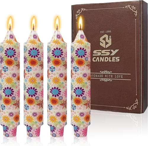 Vista 46 de Velas de hechizo blanco de 5 pulgadas, velas cortas cónicas de vigilia, velas de campanilla, 4 unidades para oración y meditación de fe religiosa