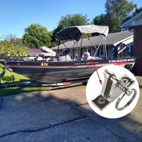 Vista 6 de Paquete de 2 bisagras de cubierta superior Bimini con pasadores extraíbles, acero inoxidable 316