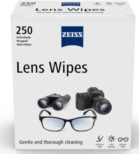 ZEISS - Paquete de 250 toallitas envueltas para lentes
