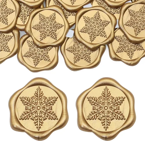 Vista 8 de SWANGSA 50 calcomanías de sello de cera de corazón con rama de olivo, sellos de sobres de invitación de fiesta de boda de oro antiguo, calcomanías