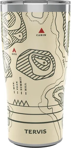 Tervis Traveler Trail Map - Vaso de viaje con triple aislamiento mantiene las bebidas frías y calientes, 20 onzas, acero inoxidable