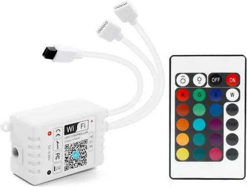 Vista 9 de RGBZONE Controlador LED remoto inalámbrico RF, DC 5V/12V/24V para 5050 3528 5630 luces de tira LED, mini controlador de 4 pines RF LED