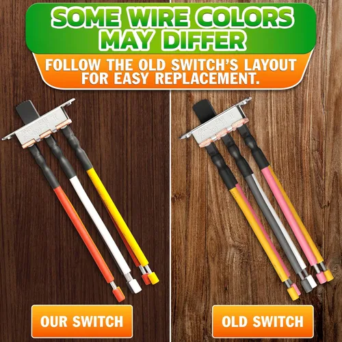 Vista 6 de Interruptor de marcha atrás para ventilador de techo, palanca de 6 pines, interruptor de dirección del ventilador de techo, cables precableados de 6