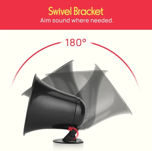 Vista 5 de PYLE Pyramid - Altavoz de bocina de coche de trompeta para exteriores, altavoz de bocina PA de 5 pulgadas con impedancia de 8 ohmios, potencia de 15