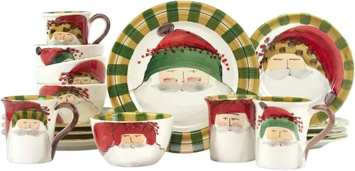 Vista 7 de VIETRI Old St. Nick - Juego de 4 platos llanos surtidos
