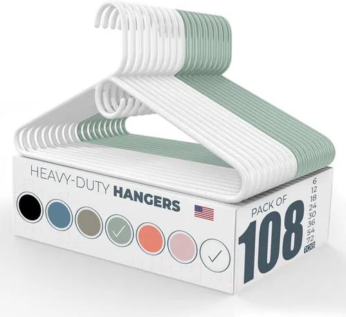 Vista 136 de Neaties Paquete de 6 perchas de ropa resistentes, fabricadas en los Estados Unidos, perchas de plástico de capacidad de 8 libras para ropa