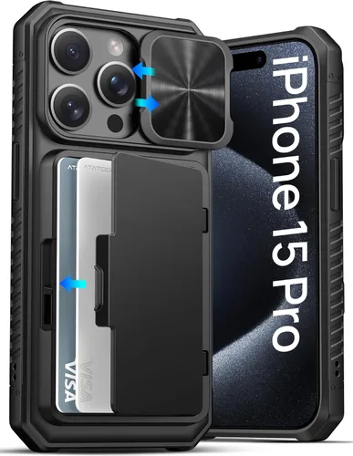 Vista 26 de ATATOO Funda tipo cartera para iPhone 16e, tarjetero integrado (3-5 tarjetas) y funda de cámara deslizante y bloqueo RFID, protección de grado Azul