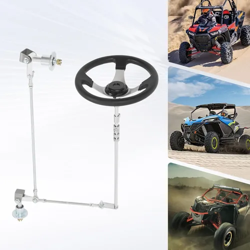 Vista 3 de Kit de eje delantero de dirección delantera Assy Tie Rod Wheels Go Kart Drift Ball Joint para 168cc ATV Quad Go Kart Cart