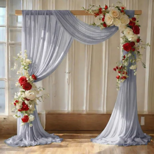 Vista 34 de MDS Paquete de 1 panel de cortina de arco de boda (30 pulgadas de ancho x 20 pies de largo) tela de gasa transparente para boda, ceremonia