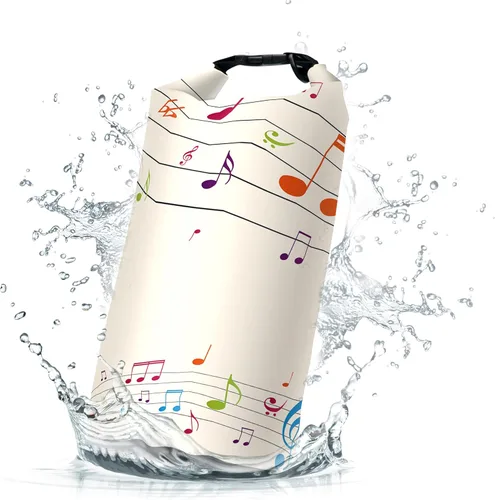 Bolsa seca impermeable, mochila impermeable con notas musicales de 5L/10L/20L, bolsas flotantes y ligeras para kayak, canotaje, pesca, natación y