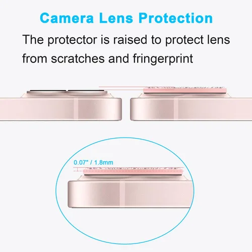 Vista 3 de Wisdompro - Protector de lente de cámara brillante para iPhone 13 de 6.1 pulgadas, para iPhone 13 Mini de 5.4 pulgadas, accesorios de decoración