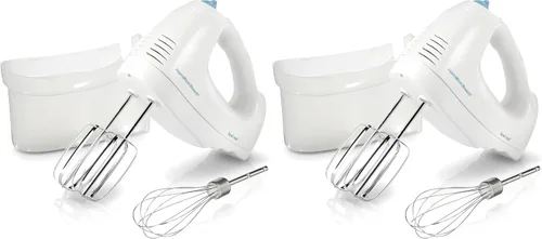 Hamilton Beach Batidora de mano eléctrica de 6 velocidades con batidor, batidores tradicionales, estuche de almacenamiento a presión, 250 vatios,
