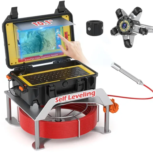 Vista 9 de Sanyipace Cámara de Drenaje con Localizador, Cámara de Alcantarillado Autonivelante 100FT/30M, Cámara de Tubería con Cable de 7MM con Sonda