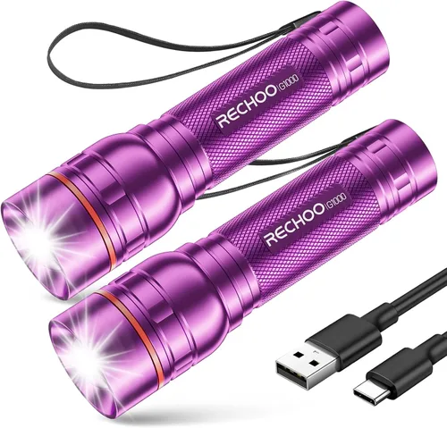 Vista 18 de Linternas recargables de alto lúmenes, luz de flash súper brillante G1000, pequeña linterna LED con zoom con 3 modos de iluminación, linterna Verde