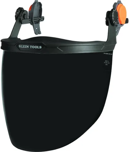 Vista 11 de Klein Tools Face Shield for Safety Helmet and Cap-Style Hard Hats, Impact Rated, Anti-Fog, Low-Profile Design for Grinding