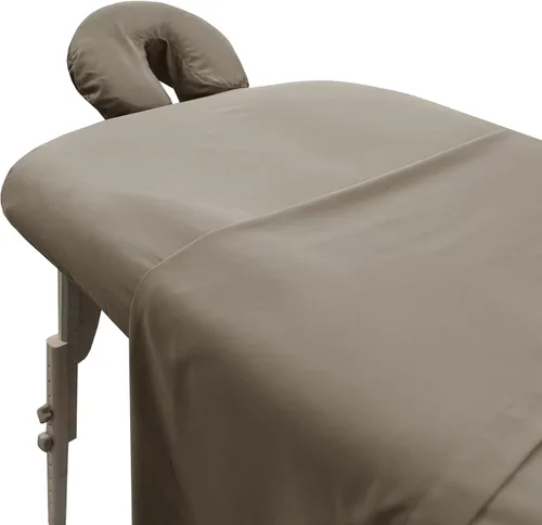 Vista 13 de LONDON LINENS Juego de sábanas de microfibra suave para mesa de masaje, juego de 3 piezas, incluye funda para mesa de masaje, sábana bajera Azul