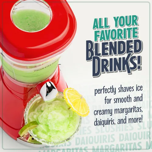 Vista 4 de Nostalgia Margarita Machine - Licuadora para batidos, margaritas, daiquiris y granizados, color rojo, 64 onzas