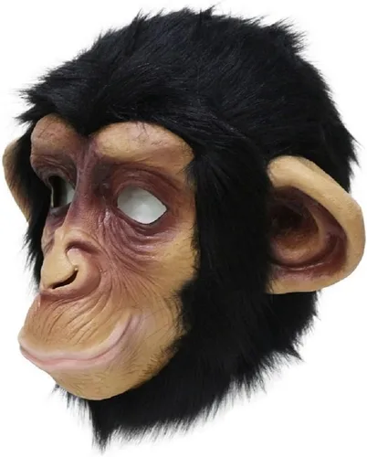 Máscara de chimpancé, máscara de látex de mono, máscara de cabeza de mono gorila, máscara de cabeza de mono de Halloween, disfraz 2-Máscara de mono de HENGYUTOYMASK