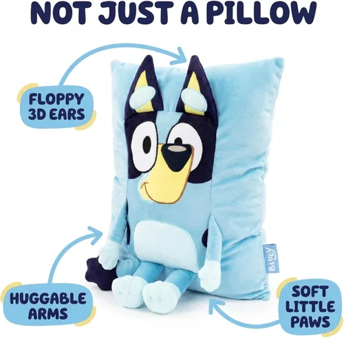 Vista 6 de Almohada de Abrazo Bluey - Almohada Decorativa de Felpa Super Suave - Mide 15 Pulgadas (Producto Oficial Bluey)