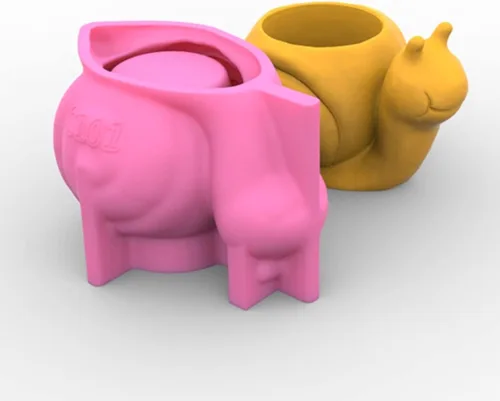 Vista 7 de appuivbt Molde de resina de caracoles animales epoxi para macetas, plantas suculentas, maceta, moldes de cemento, florero, molde de arcilla