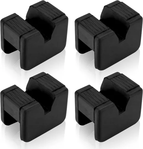 Toolly Paquete de 4 adaptadores de almohadilla para soporte de gato, 2-3 toneladas universal de goma resistente con marco ranurado riel protector de