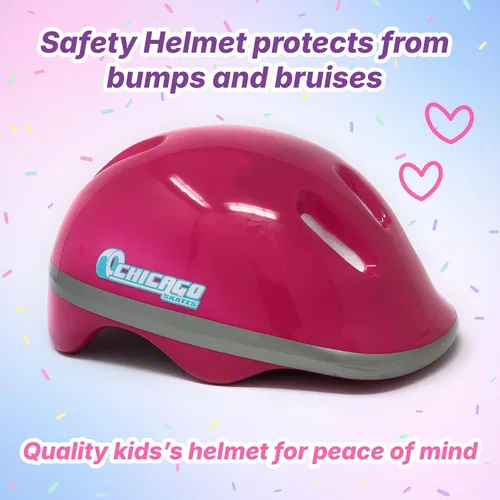 Vista 3 de Chicago Roller Skates for Girls & Boys with Protective Gear – Helmet, Knee Pads & Wrist Guards – Durable Top Performance Indoor/Outdoor Use, Safety
