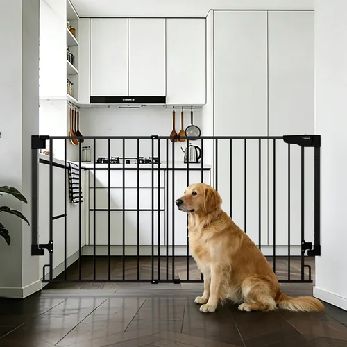 Vista 48 de Cumbor Puerta para bebés de 29.7 a 46 pulgadas para escaleras, ganadora de los premios Mom's Choice Awards - Puerta para perros con cierre
