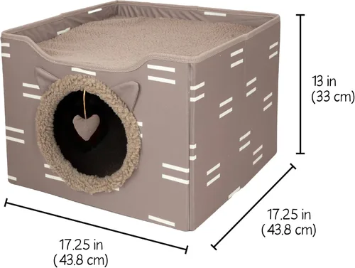 Vista 12 de Kitty City Muebles de cubo para gatos de interior, cubo gris A) Cubo de gato (gris)