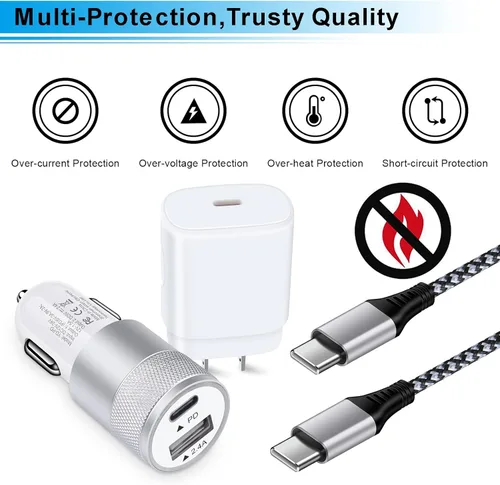 Vista 6 de Cargador súper rápido tipo C para Samsung Galaxy S26/S25 Ultra/S24 FE/A17/A16/A55/A15/Z Flip 7/6/Fold7/iPhone 17, 25W PD PPS USB C cargador de pared