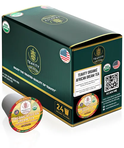 Vista 44 de Teavity - Cápsulas de té orgánico de manzanilla para Keurig - Cápsulas de té descafeinado - Manzanilla agradable (36 cápsulas de té)