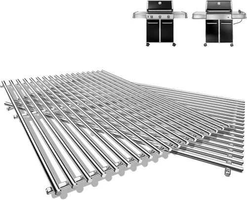 Vista 9 de QuliMetal Rejillas de parrilla de 19.5 pulgadas para Weber Genesis 300 Series, Genesis E310, E320, E330, S310, S320, S330, Reemplazo para Weber