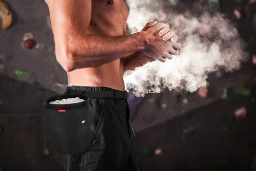 Vista 8 de Moko Rock Climbing Chalk Bag, Bouldering Chalk Pot Bucket with Adjustable Belt & Carabiner Drawstring Climbing Gear