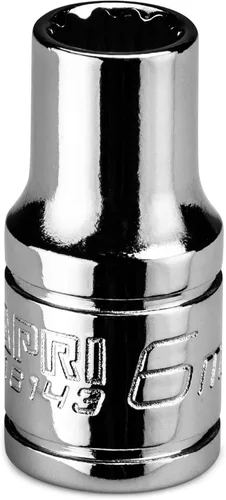 Vista 11 de Capri Tools Zócalo poco profundo de 0.157 in, accionamiento de 1/4", 12 puntos, métrico