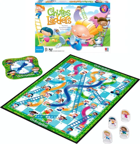 Vista 2 de Hasbro Gaming Chutes and Ladders Board Game 2 to 4 Players Preschool Classroom Games Kids Ages 3+ (Amazon Exclusive)