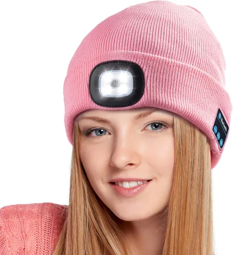 Ocatoma Bluetooth Beanie Warm Hat with Light Headphone Unique Tech Gifts for Men Dad Him Teenage Christmas Stocking Stuffers